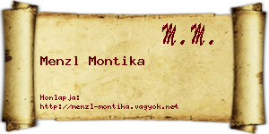 Menzl Montika névjegykártya